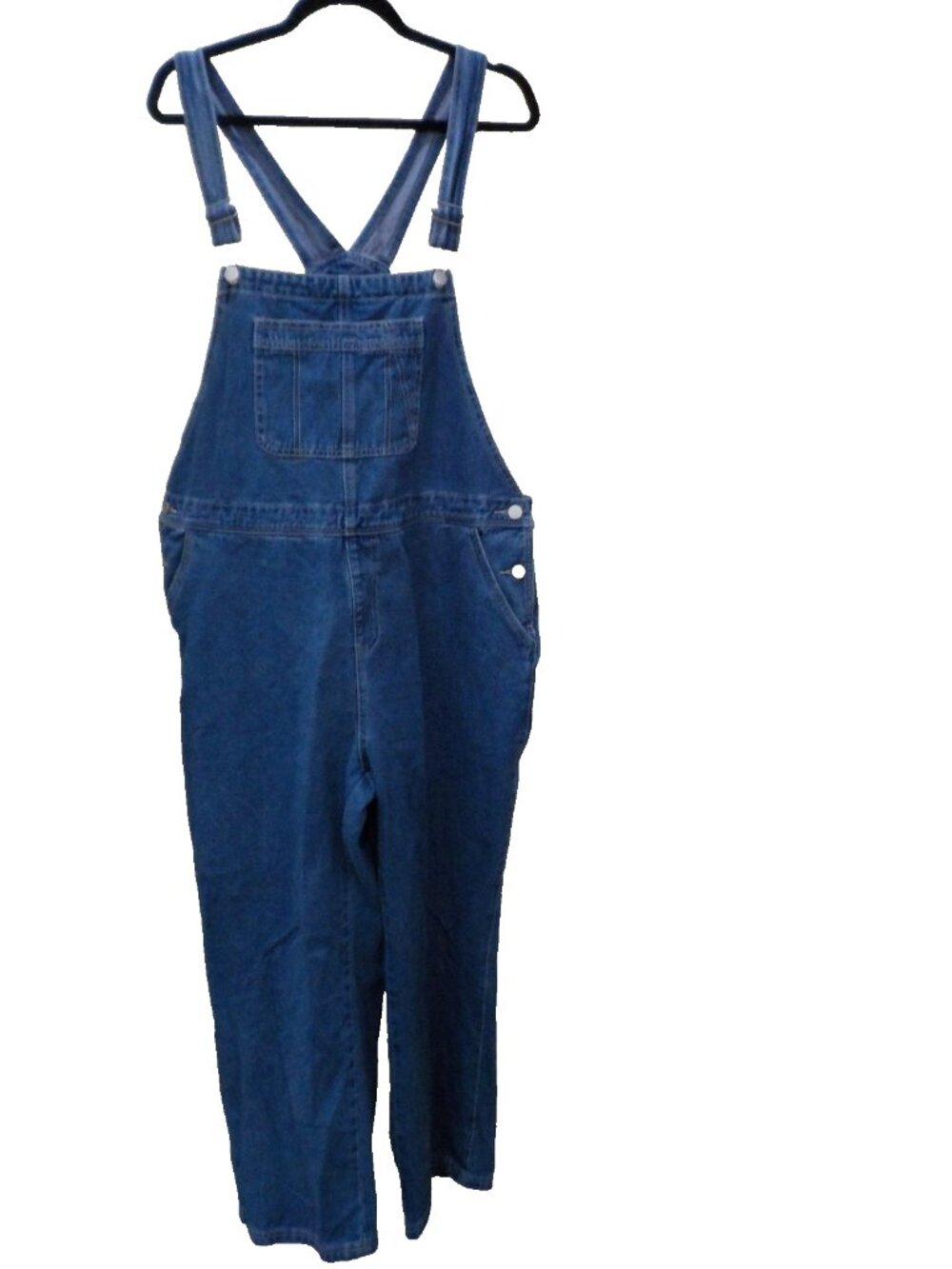 Shein Plus-Size 4XL Women's Blue Denim Bib Overalls Wide Leg